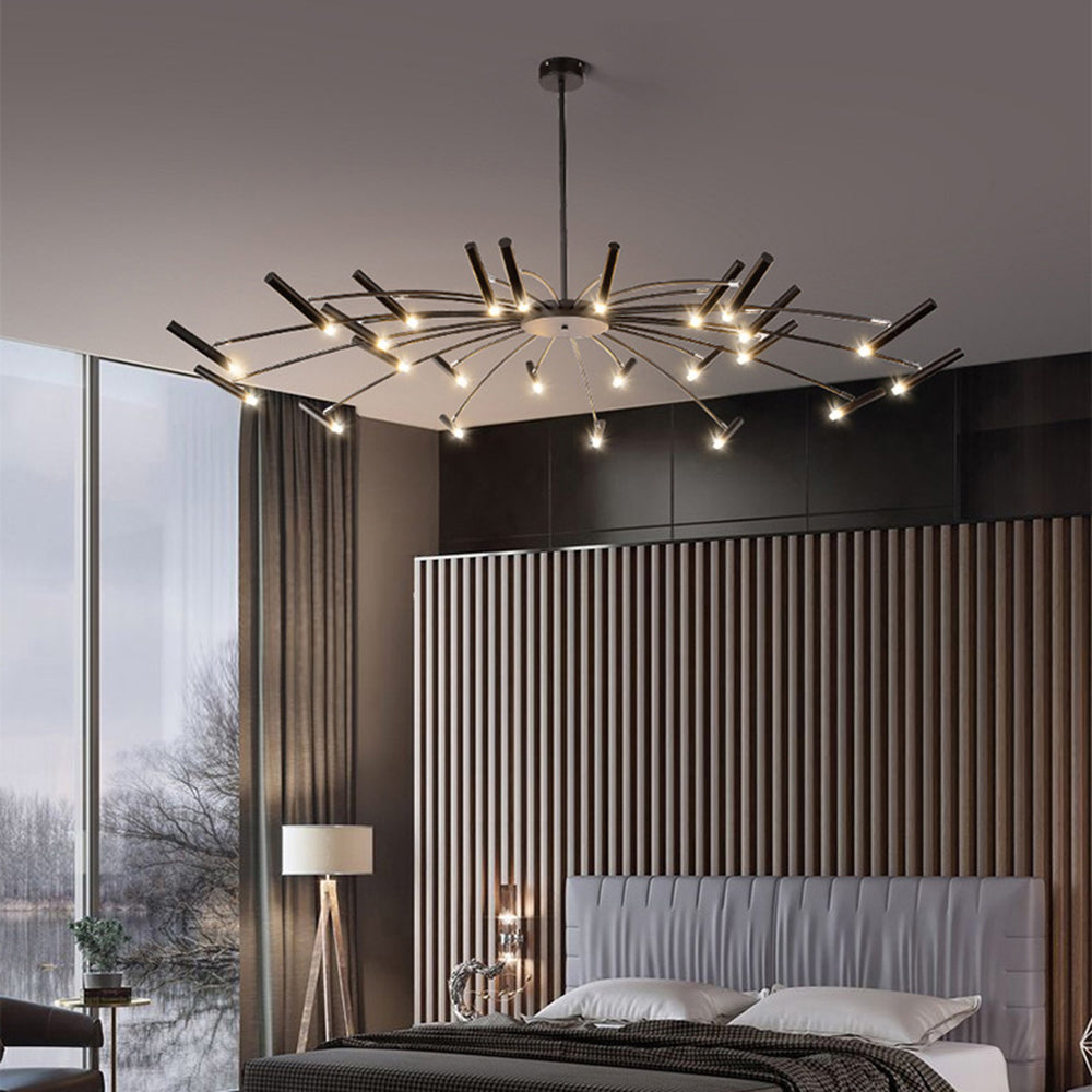 Arisha Modern Blown Linear Metal Multi-heads Chandelier | ventumra