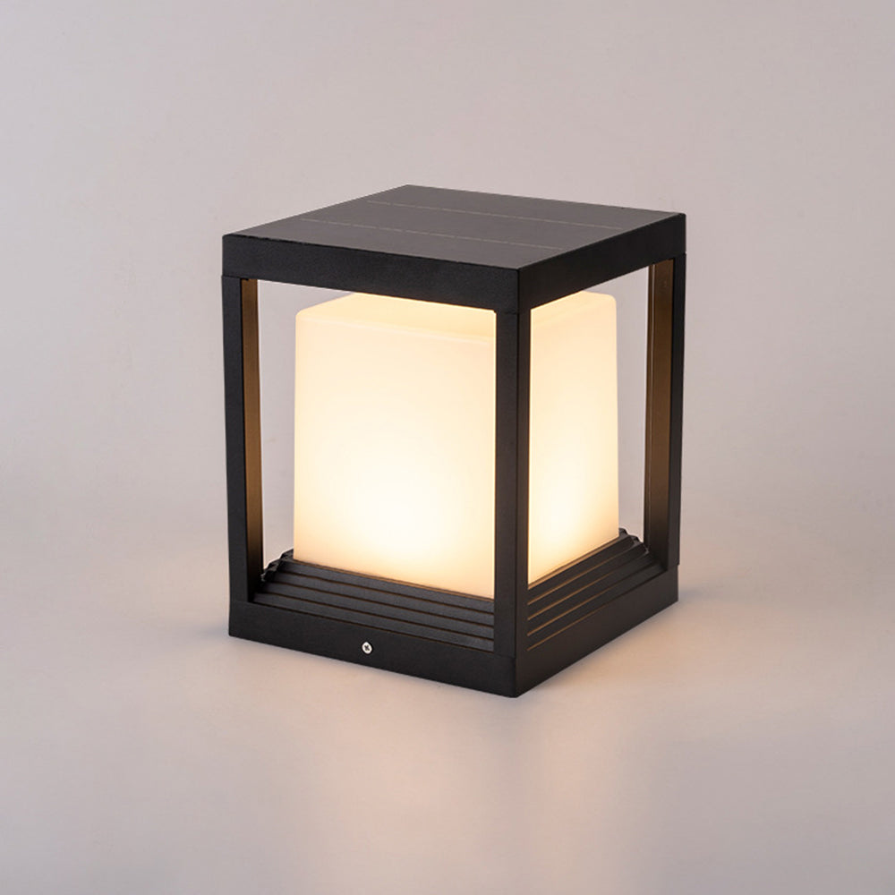 Ray Modern Rectangular Metal Outdoor Lamps, Black | ventumra