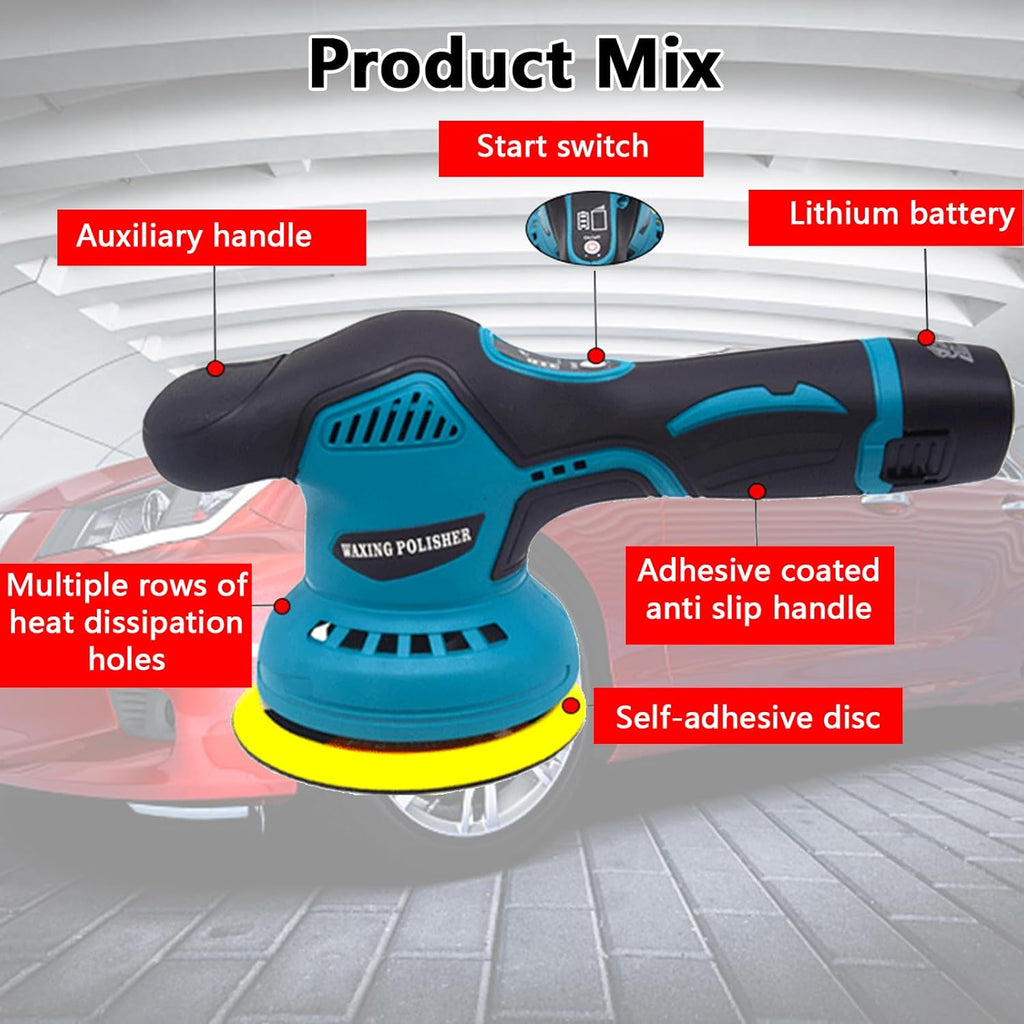 Cordless Car Polisher with Dual Batteries and 8-Speed Control – Torvex | ventumra
