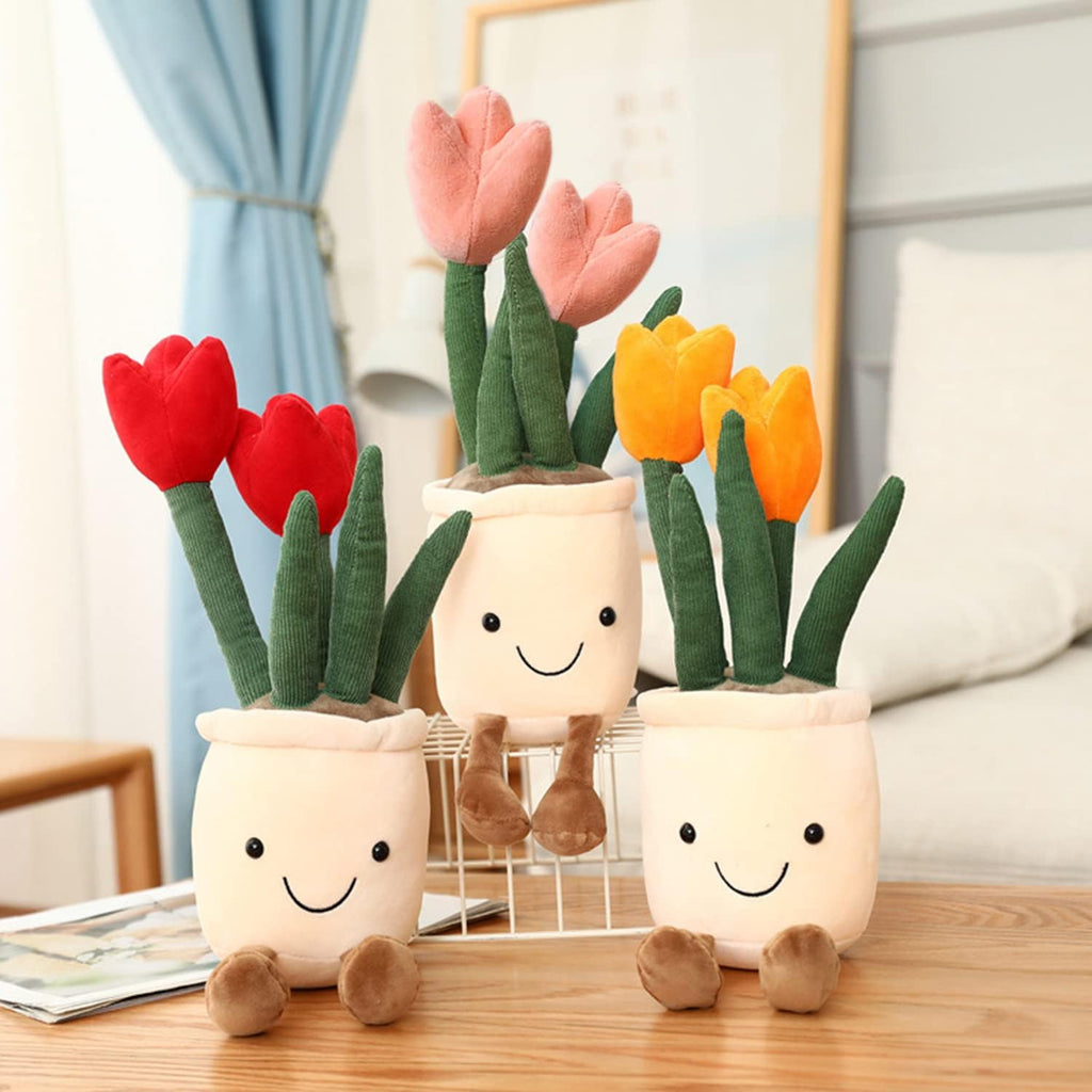 Glad mjuk leksak med blommotiv — färgglad blomdesign
