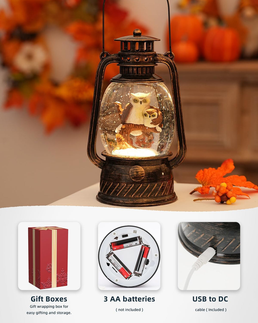 Pumpkin Autumn Decorative Lamp — Warm LED Light, 6-Hour Timer