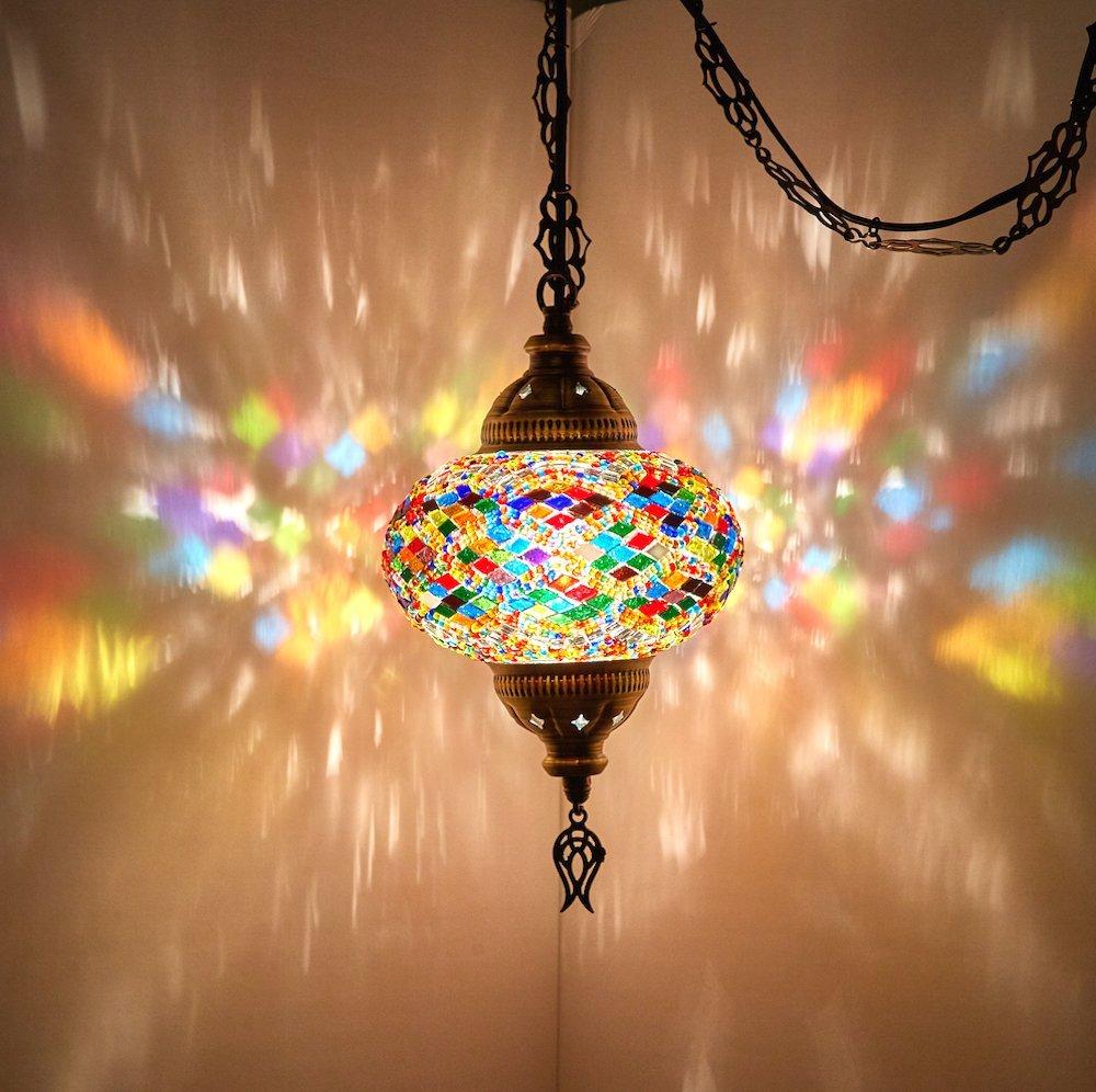 Elara Mosaic Glass Pendant Lamp Handmade Deco Ceiling Light