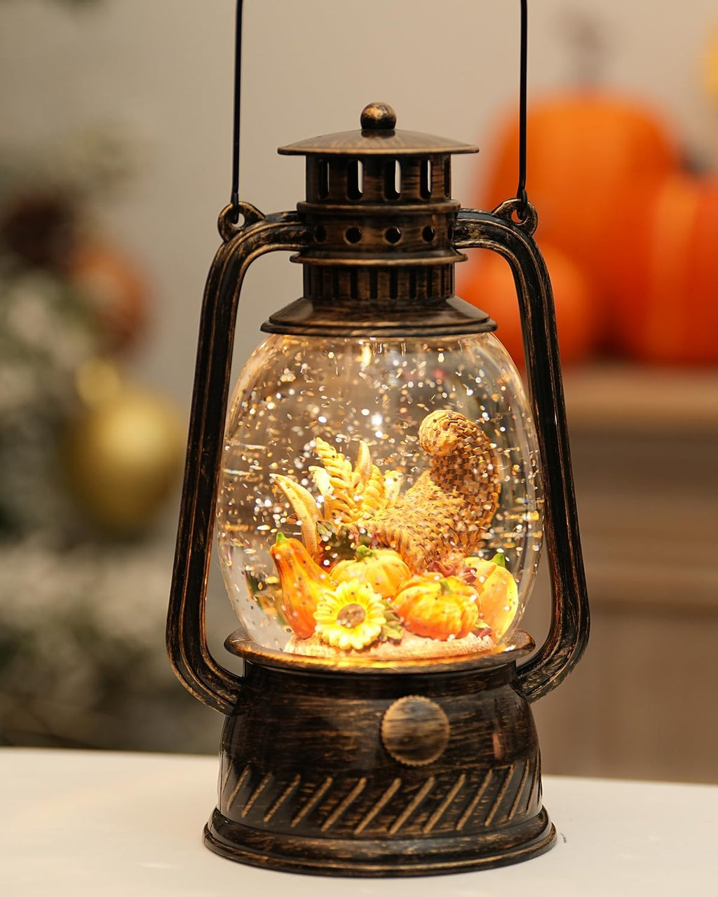 Pumpkin Autumn Decorative Lamp — Warm LED Light, 6-Hour Timer