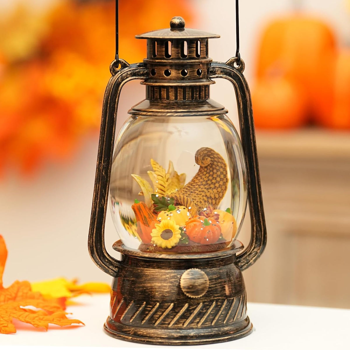Pumpkin Autumn Decorative Lamp — Warm LED Light, 6-Hour Timer