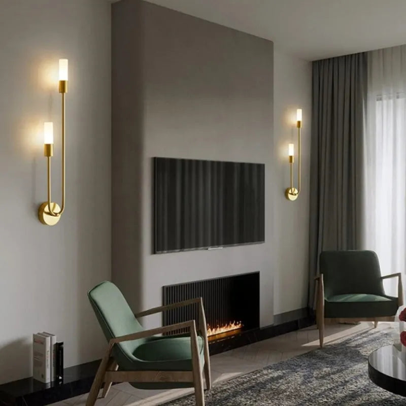 Rime Modern Wall Sconce for Bedeside Gold 2 PCS | ventumra