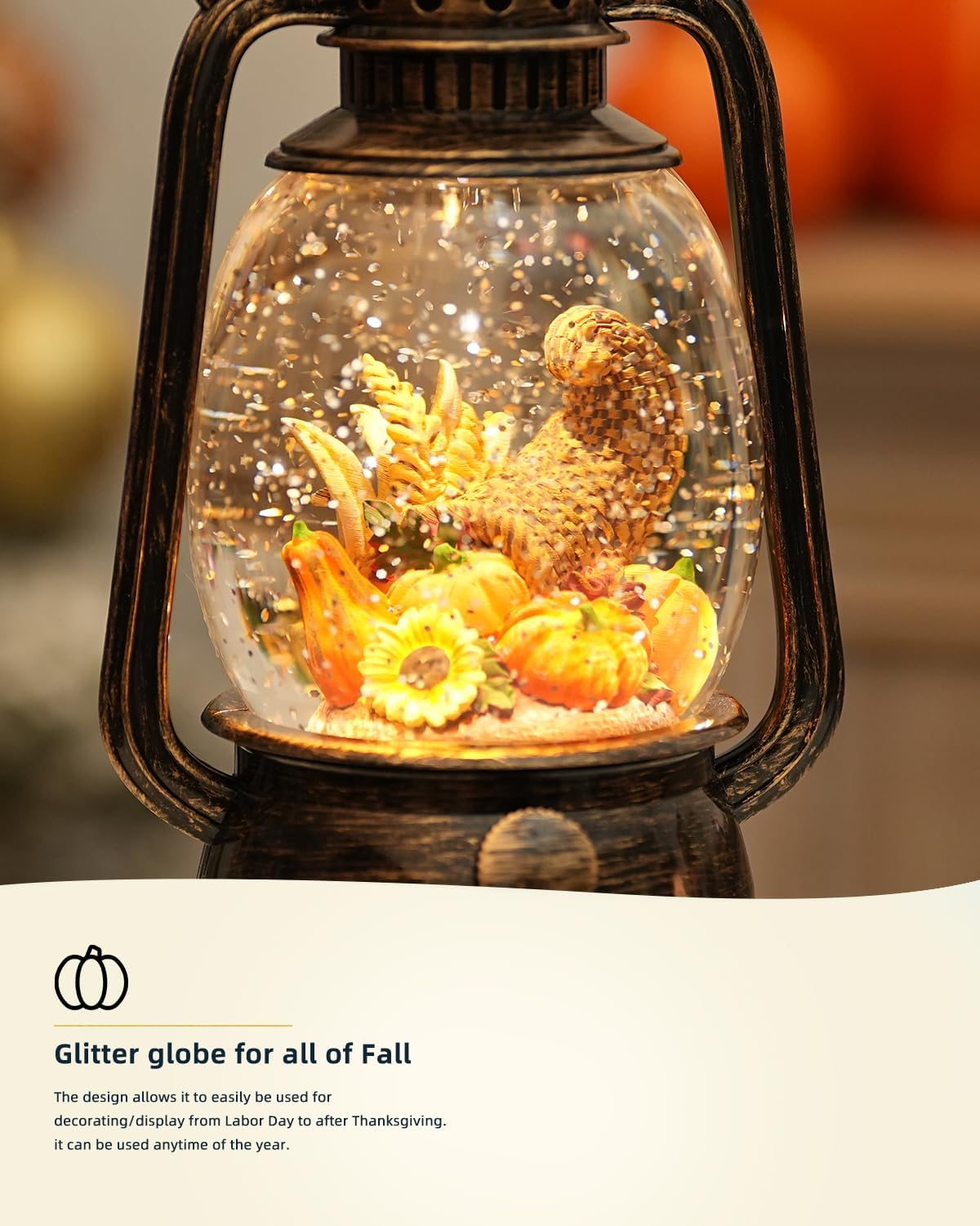 Pumpkin Autumn Decorative Lamp — Warm LED Light, 6-Hour Timer
