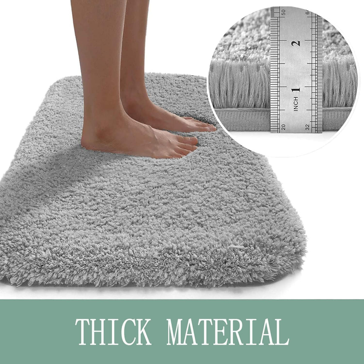 High-Density Microfiber Bath Mat — Soft, Absorbent, Non-Slip