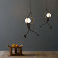 Miro Retro Modern Iron Man Pendant Light, Black - Neutralighting