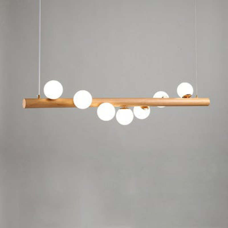 Valentina Glass Bubble Pendant Light Wood/Walnut | ventumra