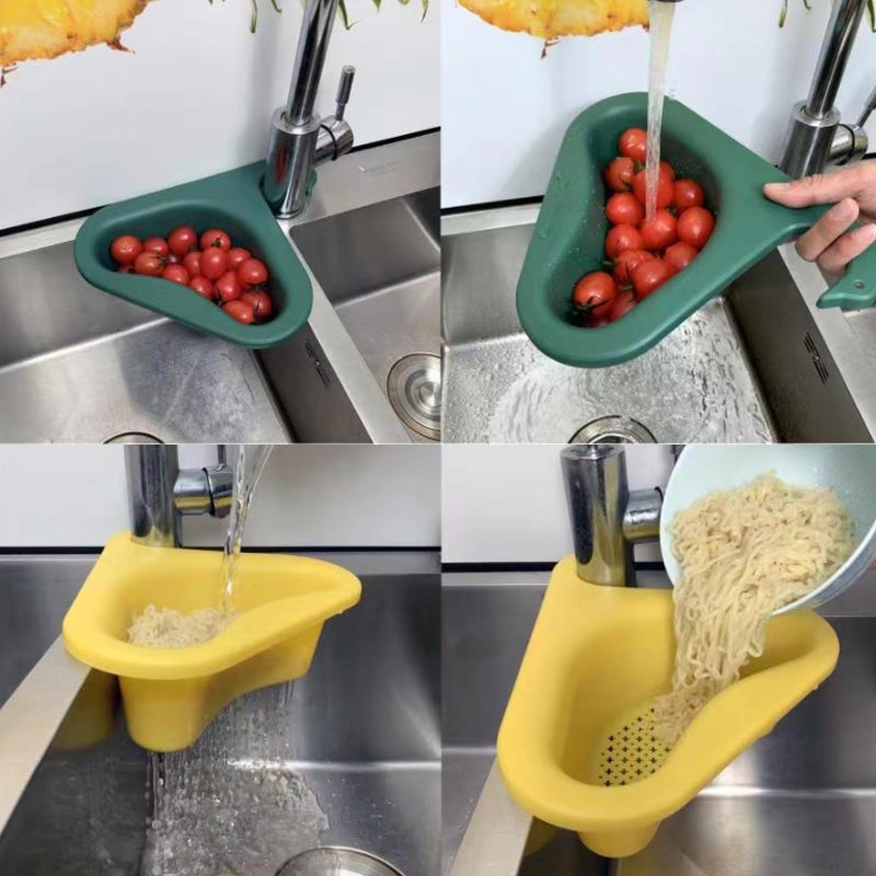 AquaNest Corner Sink Caddy — Stable Kitchen Drain Basket