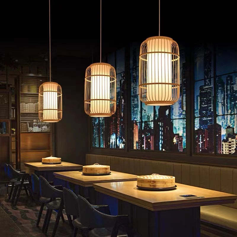 Kuro Hand-Woven Knitted Rattan Bamboo Vintage Pendant Light | ventumra