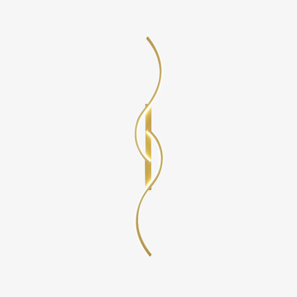 Lumor Modern Linear Wave Bedroom Wall Lamp, Black/Gold - Neutralighting