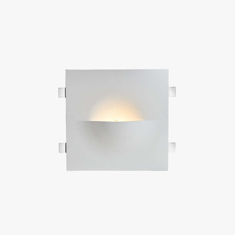 Aria Modern Recessed Metal/Plaster LED Wall Lamp, White | ventumra