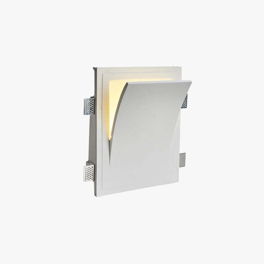 Aria Modern Recessed Metal/Plaster LED Wall Lamp, White | ventumra