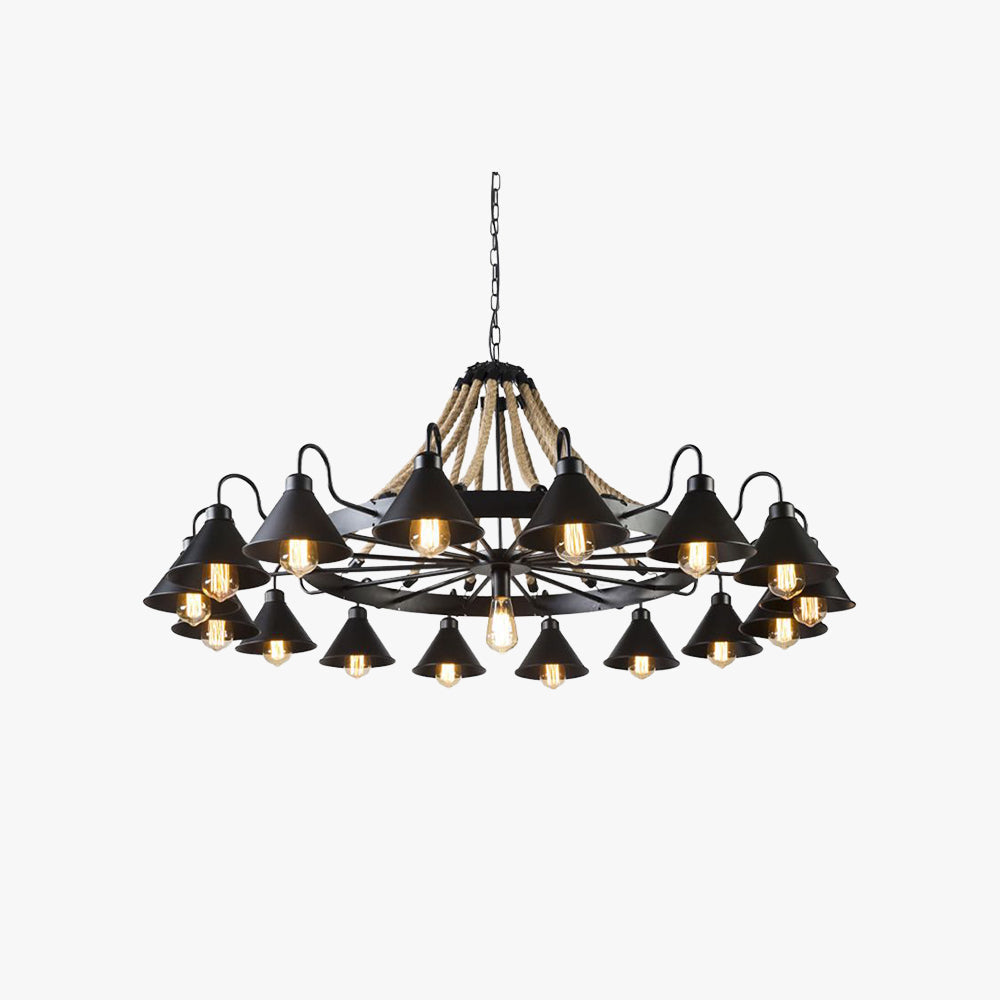 Epoch Vintage Industrial Rope Chandelier Living Room - Neutralighting