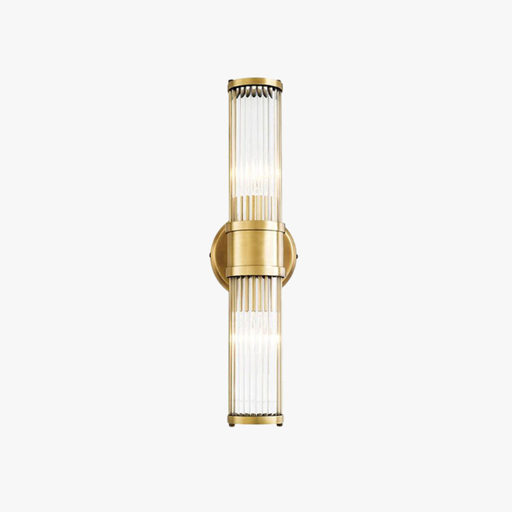 Kristy American Cylindrical Elegant Gold Glass/Metal Vanity Wall Lamp - Neutralighting