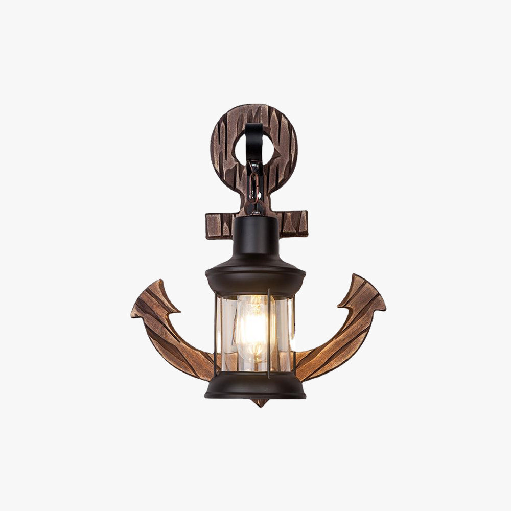 Epoch Anchor Lantern Wall Lamp, Vintage/Antique, Wood, Bedroom | ventumra
