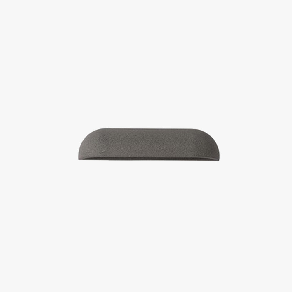Ray Modern Minimalist Semi-elliptical Metal/Stone Outdoor Wall Lamp, Black/White - Neutralighting