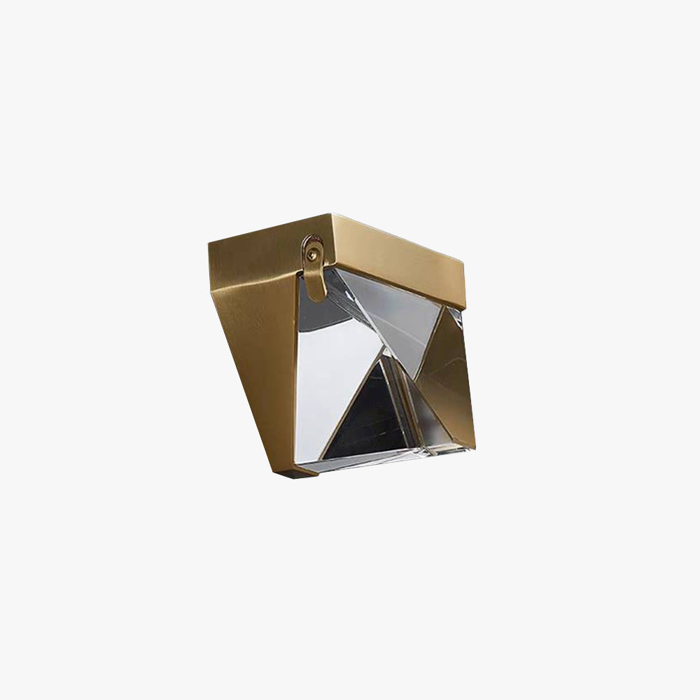 Laxor Waterproof Diamond Shape Metal/Crystal Outdoor Wall Lamp, Gold/Black - Neutralighting