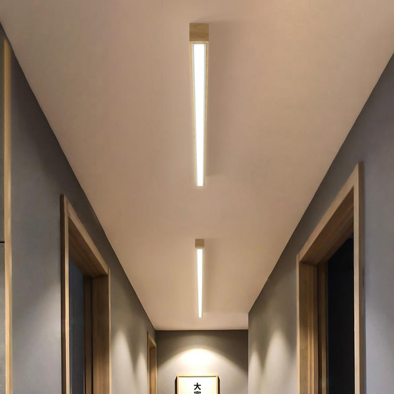 Arisha Linear Slim Ceiling Light, Wood | ventumra