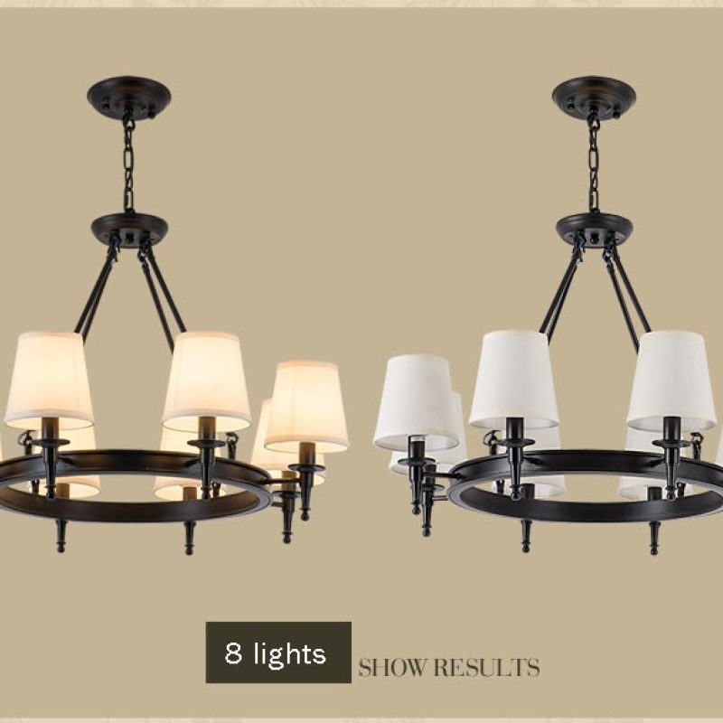 Silva vintage Ring Metal/Fabric Chandelier, Black/Copper | ventumra