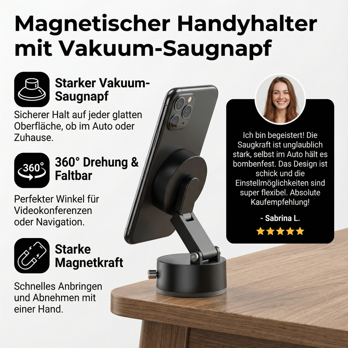StabiloGrip Phone Holder — Secure, Hands-Free Smartphone Mount