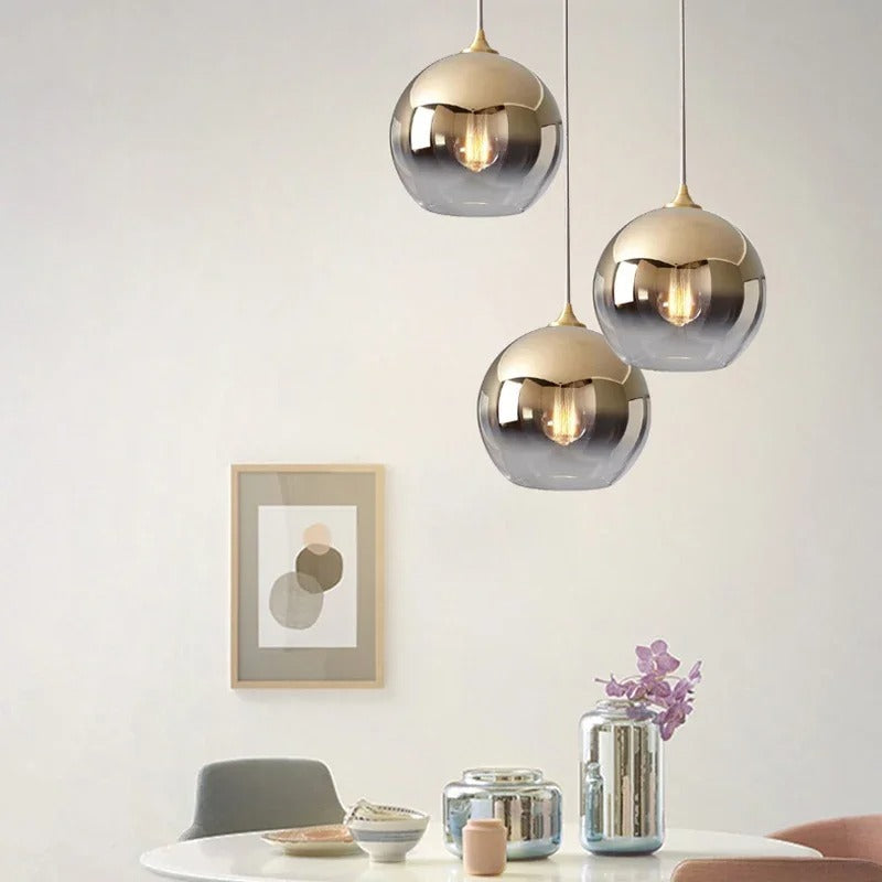 BlossomGlow Rose Pendant Light With Clear Glass Shade And Ombre Finishes