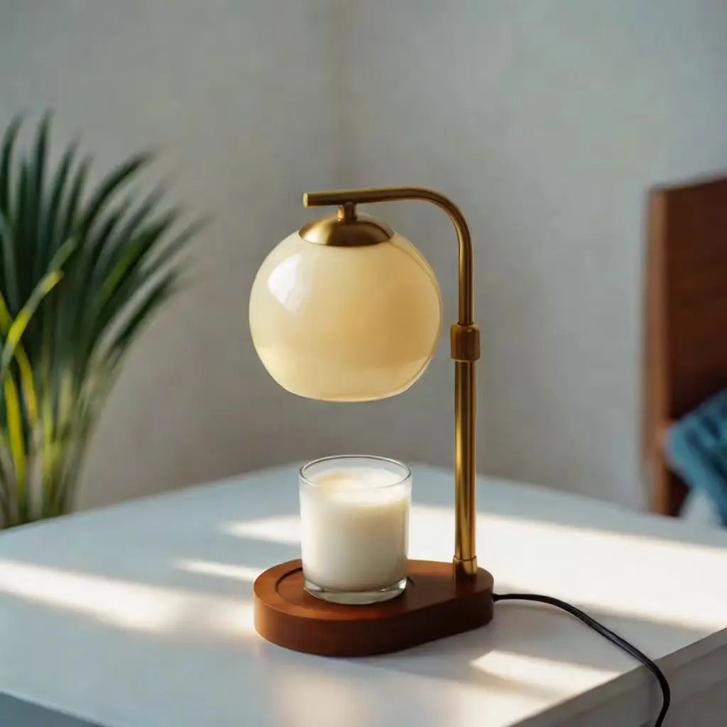 LumaCrest Table Lamp and Candle Warmer with Ambient Glow