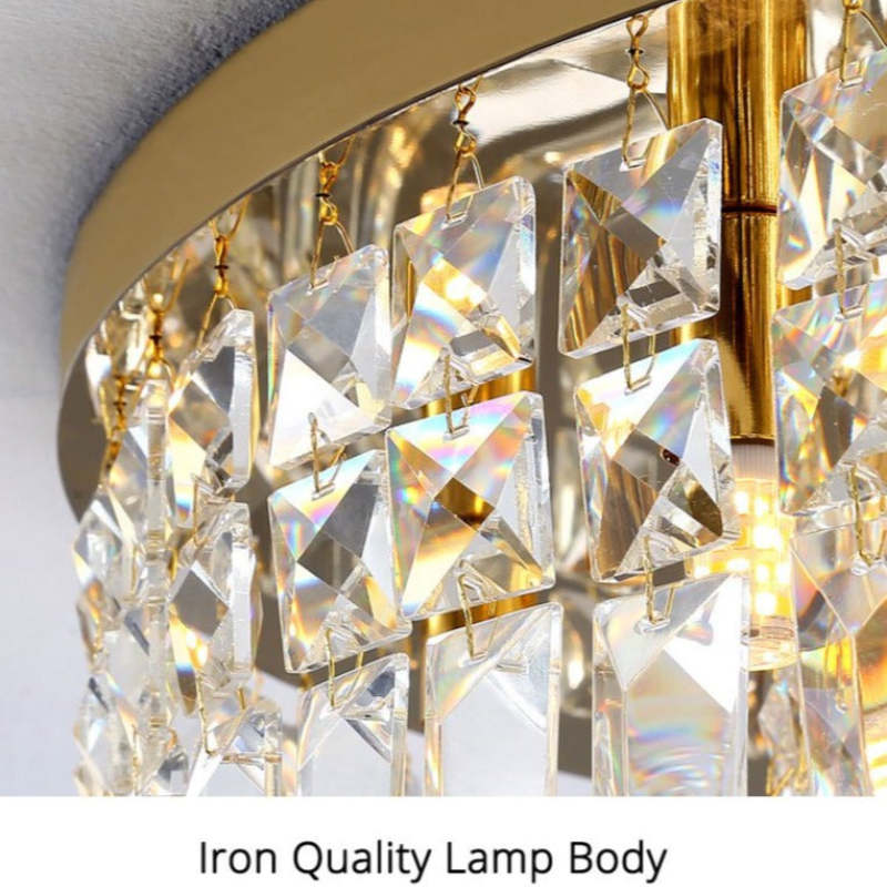 Kristy Luxury Flush Mount Metal/Crystal Ceiling Light | ventumra