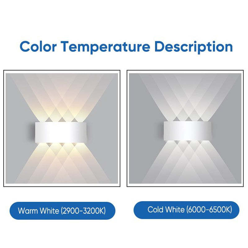 Tronix Modern Rectangular Metal Outdoor Wall Lamp, Black/White, Water-wave | ventumra