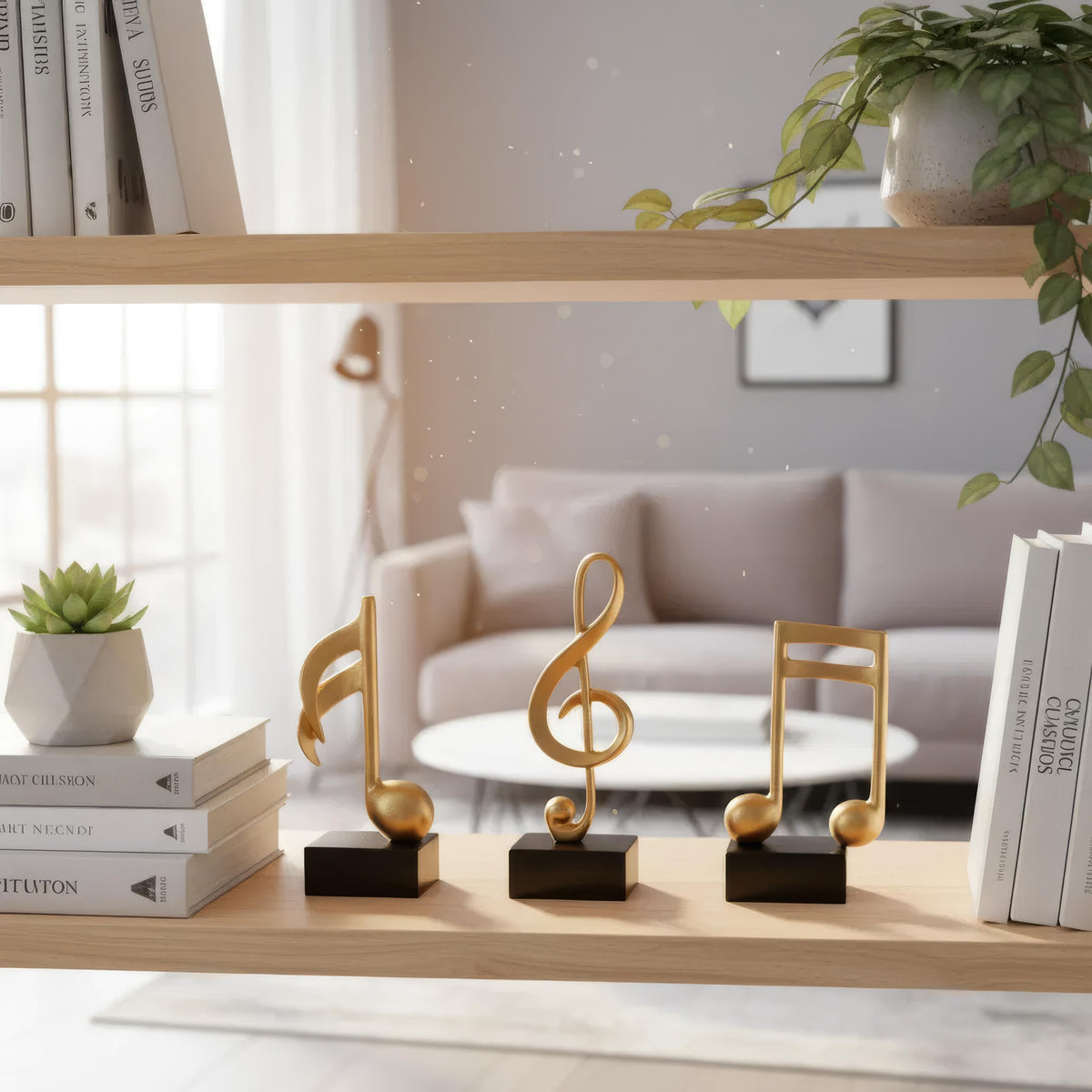 Musical Elegance Decorative Figurine — Artistic Music Accent