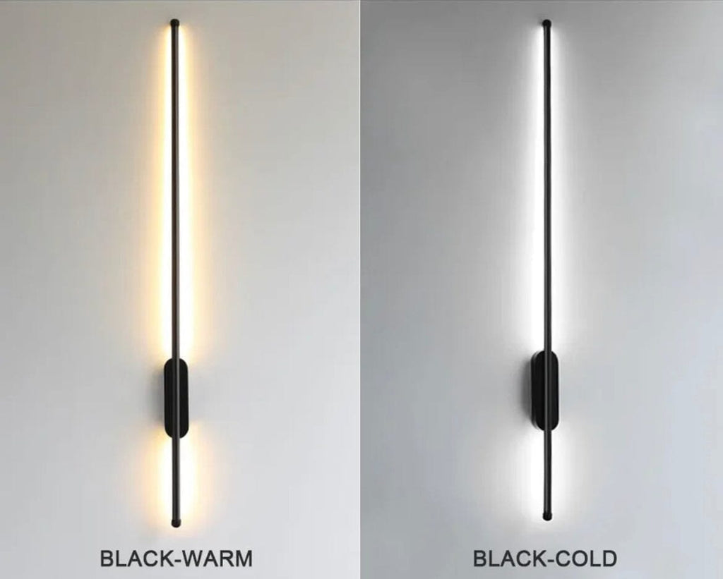 Noir Tube Wall Lamp in Black Metal for Modern Living