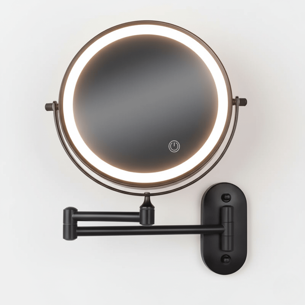 LumiView Cordless LED Magnifying Mirror — Adjustable Lighting, Rechargeable Battery