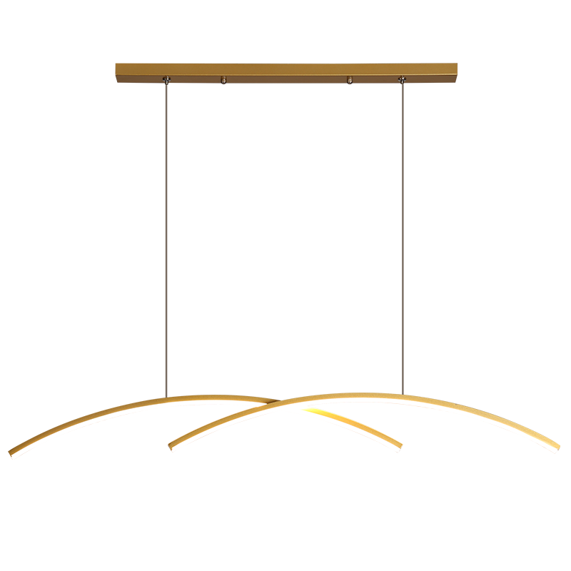 Arisha Pendant Light Linear/Double Curve Modern, Metal, Black/Gold | ventumra