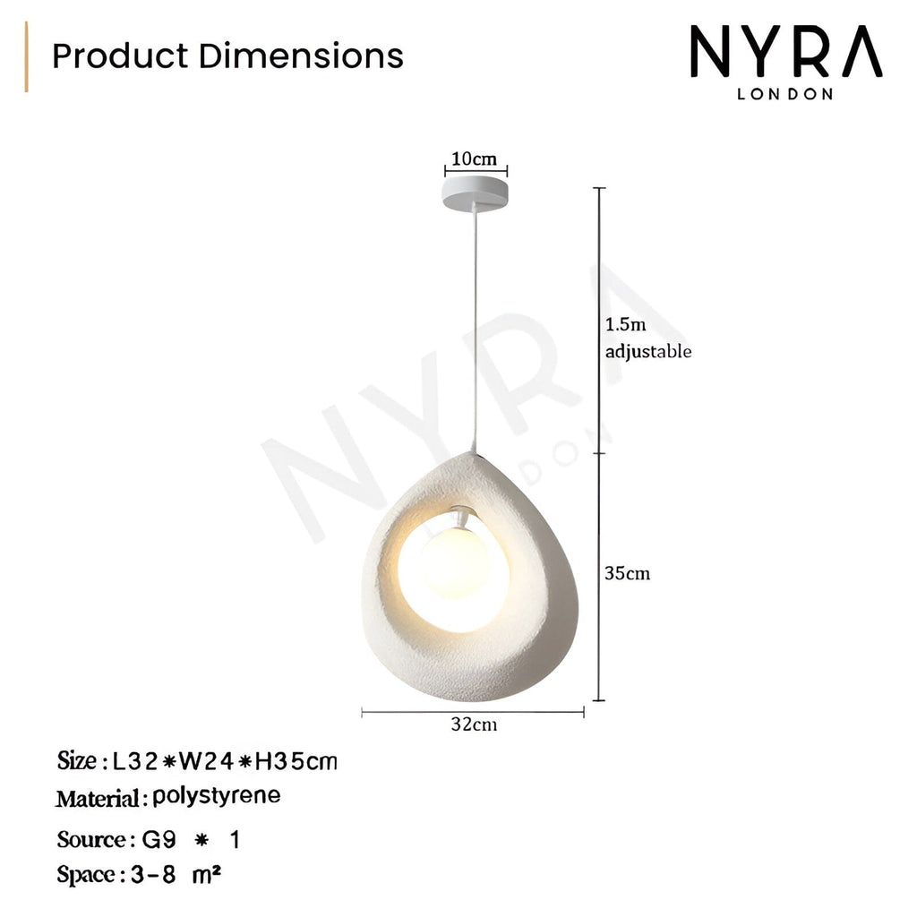 Hikari Resin LED Pendant Light in Japanese Wabi-Sabi Style