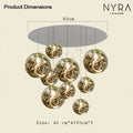 Nyara | Nordic Lava Aluminum Pendant Chandelier With Adjustable Lighting