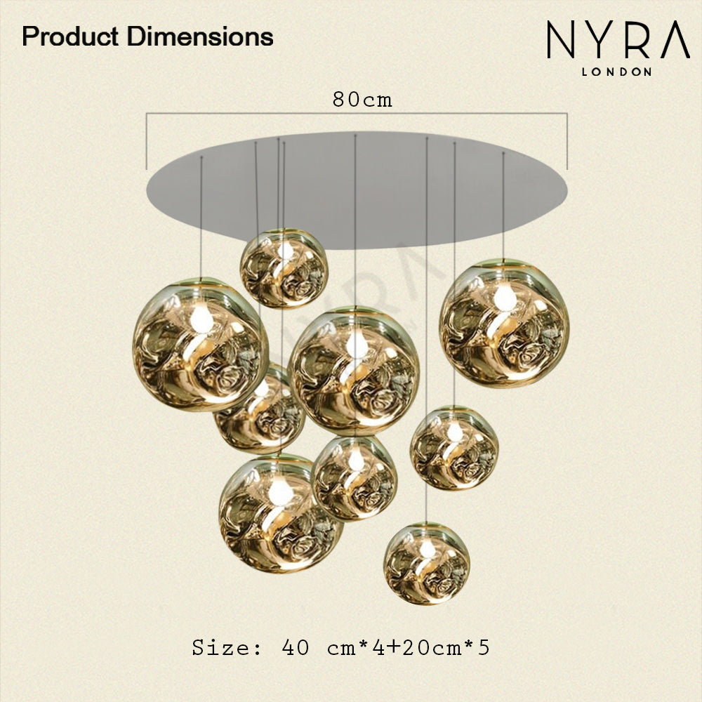 Nyara | Nordic Lava Aluminum Pendant Chandelier With Adjustable Lighting