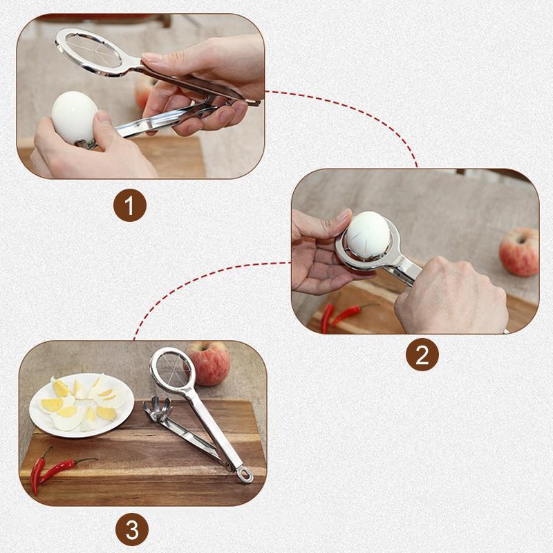 SmartSlice Stainless Steel Egg Separator — Precise 6-Piece Slices