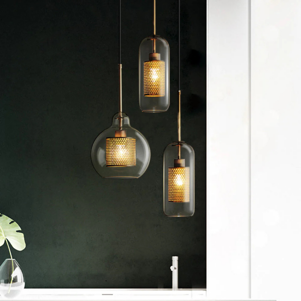 Eldara Glass Dining Pendant Light in Vintage Style