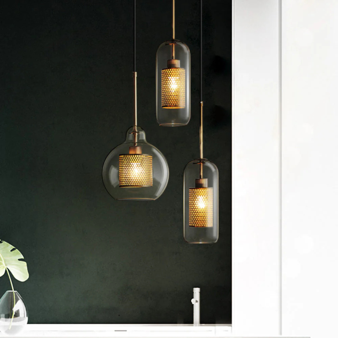 Eldara Glass Dining Pendant Light in Vintage Style