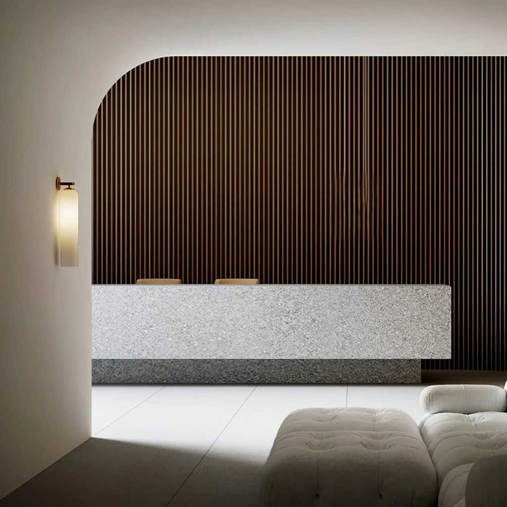 AuroraLume Glass Wall Lamp Creates Warm Indoor Glow