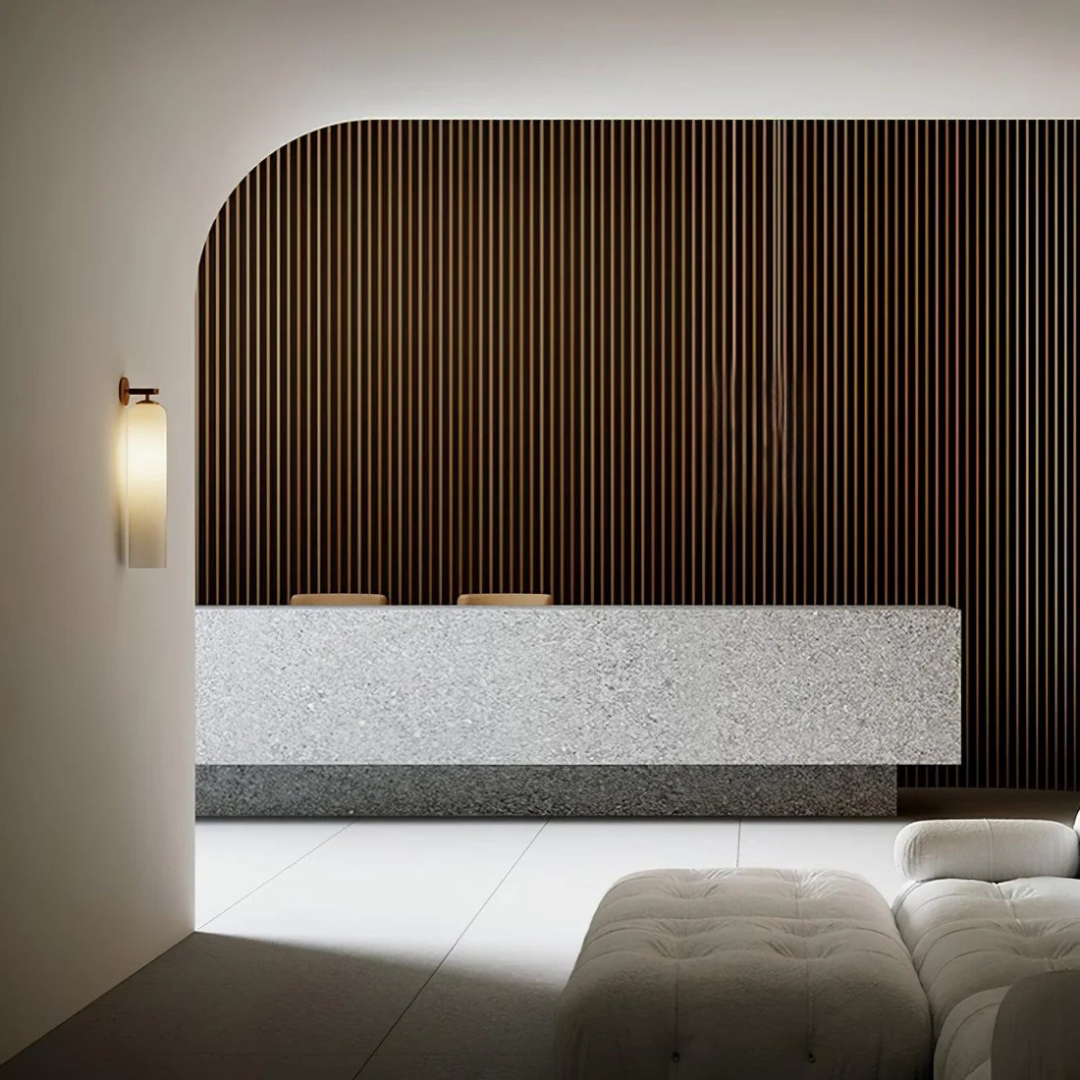 AuroraLume Glass Wall Lamp Creates Warm Indoor Glow
