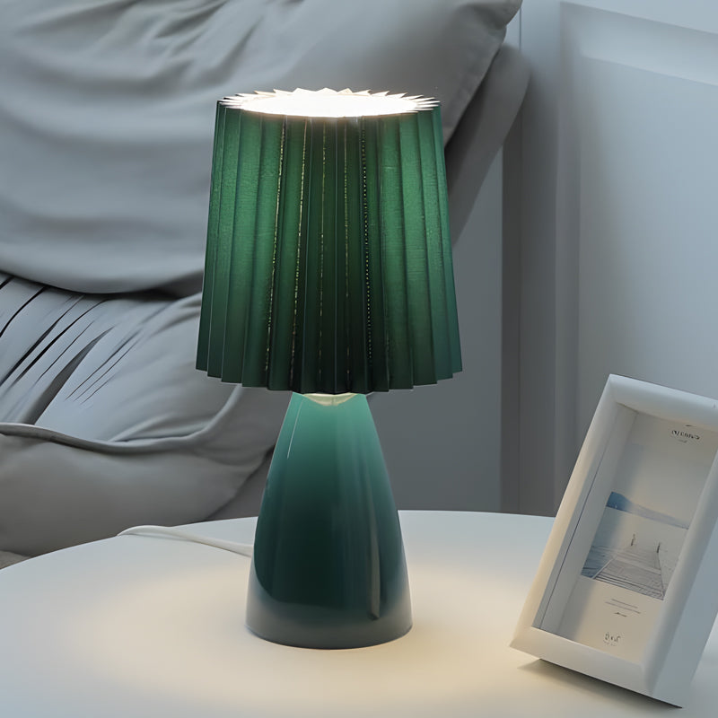 Aurelle | Glass Base Dimmable Desk Lamp With USB Port