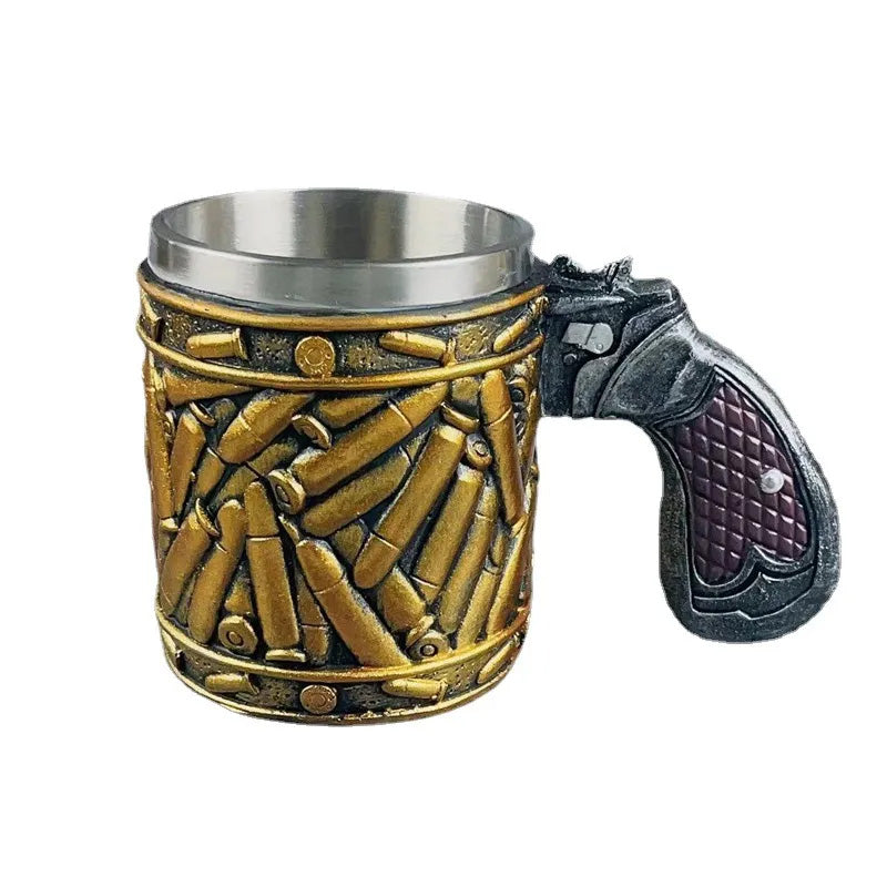 Stainless Steel Beer Mug — Distinctive Design, Comfortable Handle