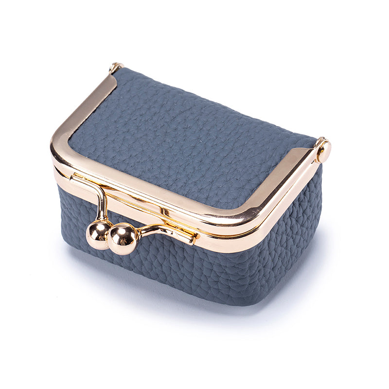 LuxeBox Mini-smykkeskrin — ekte skinn, gullspenne