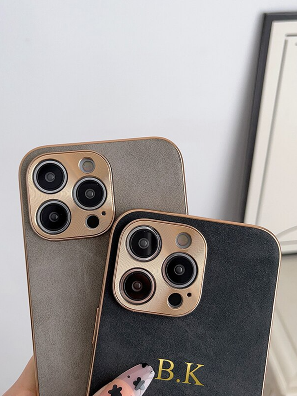 Capa de luxo em pele Luminex para iPhone — estrutura brilhante protetora