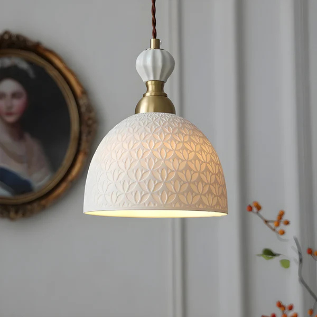 Linari Modern Japanese Ceramic Pendant Light for Dining Table