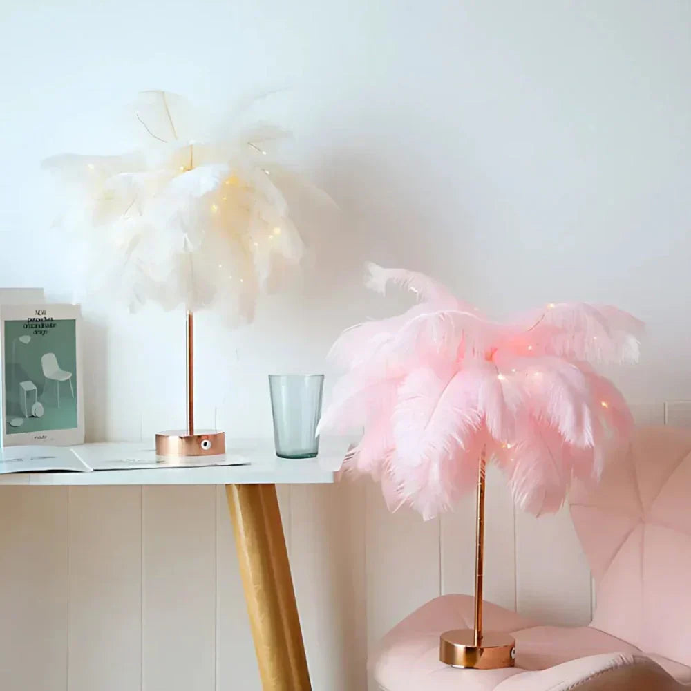 LyraQuill Lamp Feather-Inspired Soft Ambient Lighting For Any Space