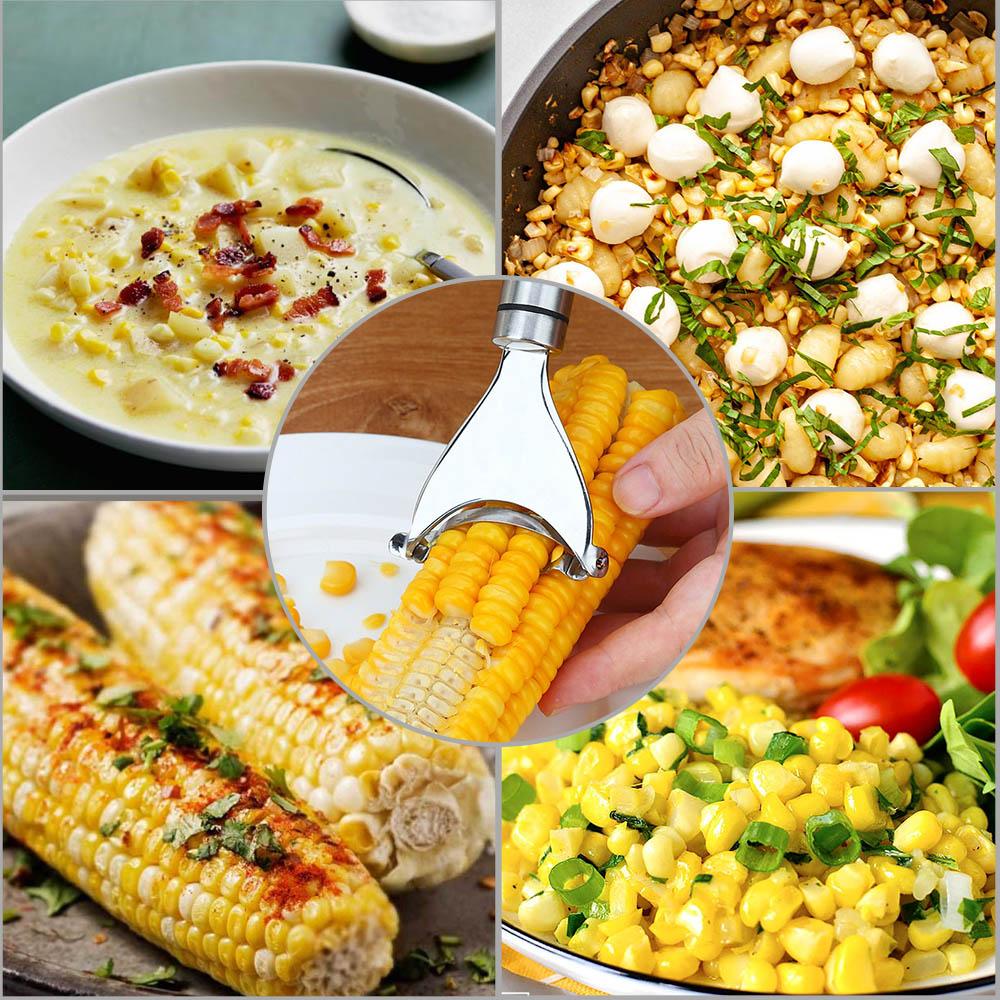 CornMaster Stainless Steel Corn Cob Peeler — Serrated Blade