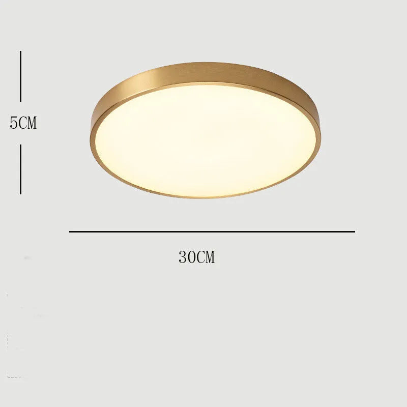 Arisha Nordic LED Gold Round Ceiling Light, Metal & | ventumra